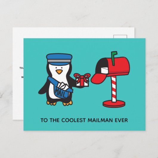 クリスマスの休日の郵便配達員郵便女性郵便局員 ポストカード (正面/裏面)