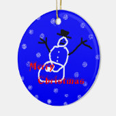 クリスマスの休日の雪だるまのオーナメントのテンプレート セラミックオーナメント (左)