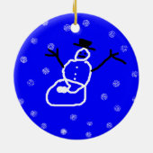 クリスマスの休日の雪だるまのオーナメントのテンプレート セラミックオーナメント (裏面)