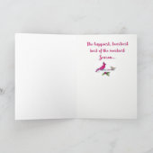 クリスマスの休日の雪だるまの挨拶状 シーズンカード (内部)