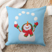 クリスマスの休日の雪だるまの枕 クッション (ブランケット)
