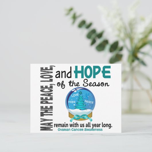 クリスマスの休日の雪の地球1の卵巣癌 シーズンポストカード (スタンド正面)