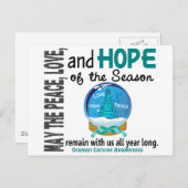 クリスマスの休日の雪の地球1の卵巣癌 シーズンポストカード (正面/裏面)