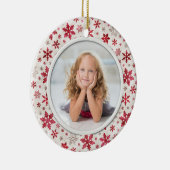 クリスマスの休日の雪片の多彩な写真 セラミックオーナメント (右)