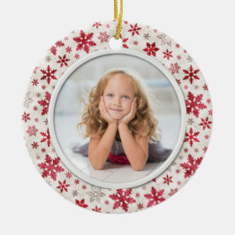 クリスマスの休日の雪片の多彩な写真 セラミックオーナメント