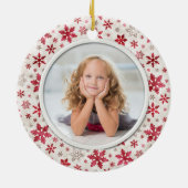 クリスマスの休日の雪片の多彩な写真 セラミックオーナメント (裏面)