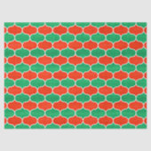 クリスマスの休日のOgee赤いおよび緑のパターン 薄葉紙 (正面)