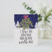 クリスマスの休日は私はあなたを愛するミスタレトープンおもしろい ポストカード (スタンド正面)