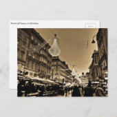 クリスマスの休日カードのウィーンの通り シーズンポストカード (正面/裏面)