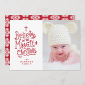 クリスマスの休日カードの奇跡のBelive シーズンカード (正面/裏面)