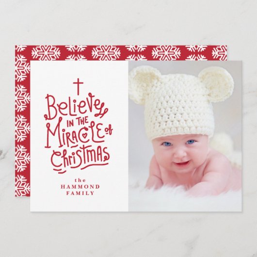 クリスマスの休日カードの奇跡のBelive シーズンカード (正面/裏面)