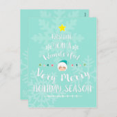 クリスマスの休日カード-クリスマスツリー シーズンポストカード (正面/裏面)