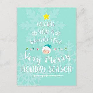 クリスマスの休日カード-クリスマスツリー シーズンポストカード