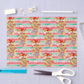 クリスマスの休日ラマの水の色のパターン 薄葉紙 (クラフト)