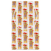 クリスマスの休日ラマ水の色の繰り返しパターン スモールペーパーバッグ (裏面)