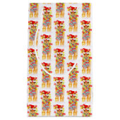 クリスマスの休日ラマ水の色の繰り返しパターン スモールペーパーバッグ (正面)