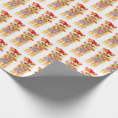 クリスマスの休日ラマ水の色の繰り返しパターン ラッピングペーパー (角)