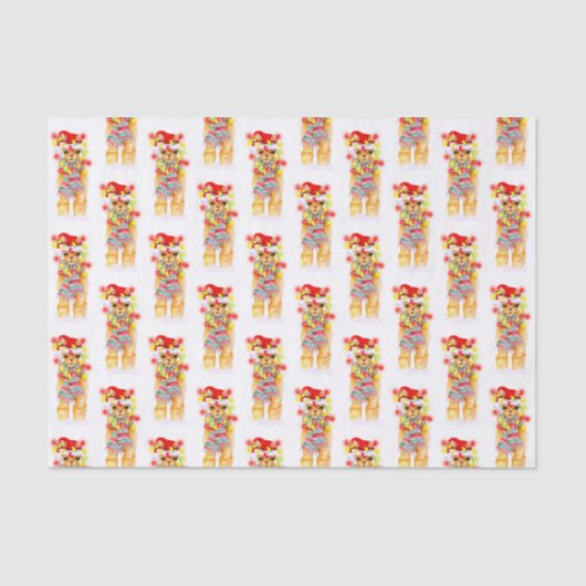 クリスマスの休日ラマ水の色の繰り返しパターン 薄葉紙 (正面)