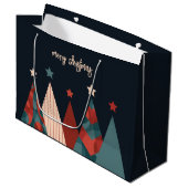 クリスマスの休日抽象芸術クリスマスツリーの星 ラージペーパーバッグ (正面アングル)