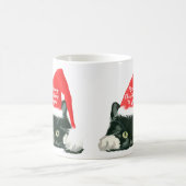 クリスマスの休日猫のマグのサンタのmeowy帽子 コーヒーマグカップ (中央)