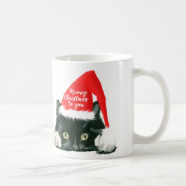 クリスマスの休日猫のマグのサンタのmeowy帽子 コーヒーマグカップ