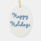 クリスマスの休日音楽を作る雪だるまの角 セラミックオーナメント (裏面)