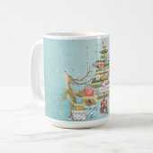 クリスマスの休日-サンタをここに来ます コーヒーマグカップ (正面左)
