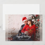 クリスマスの休日 妊娠発表フォト シーズンカード (正面/裏面)