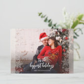 クリスマスの休日 妊娠発表フォト シーズンカード (スタンド正面)