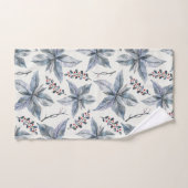 クリスマスの休日-水彩画のポインセチアの銀 バスタオルセット (ハンドタオル)