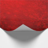 クリスマスの休日-雪片との鮮やかな赤 ラッピングペーパー (角)