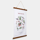 クリスマスの休暇の家の冬の風景 吊り下げ型タペストリー (傾斜あり)