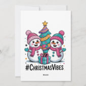 クリスマスの休暇の楽しい雰囲気 シーズンカード (裏面)