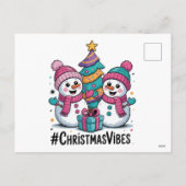 クリスマスの休暇の楽しい雰囲気 シーズンポストカード (裏面)