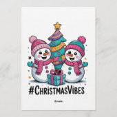 クリスマスの休暇の楽しい雰囲気 招待状 (裏面)