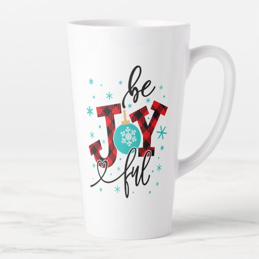 クリスマスの休暇は楽しい冬モダンの格子縞 カフェラテマグ (右)