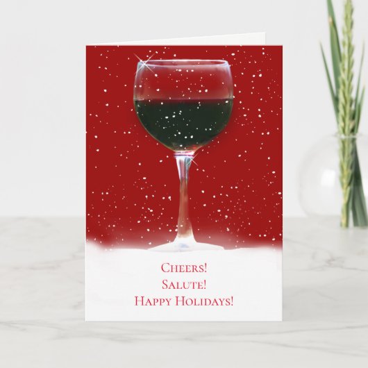 クリスマスの休暇を過ごす私たちの家からワイン カード (正面)