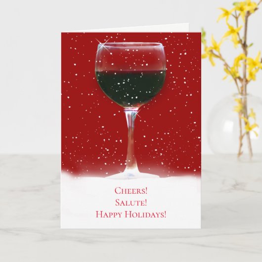 クリスマスの休暇を過ごす私たちの家からワイン カード (黄色い花)