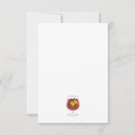 クリスマスの休暇 赤いホットワインのスパイス ノートカード (正面)