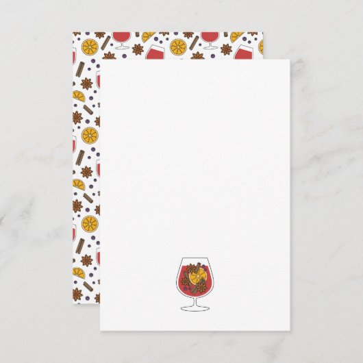 クリスマスの休暇 赤いホットワインのスパイス ノートカード (正面/裏面)