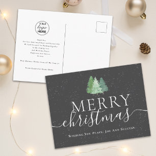 クリスマスの会社のロゴデザイン シーズンポストカード