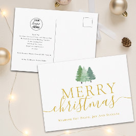 クリスマスの会社のロゴマーク入りツリーデザイン シーズンポストカード