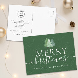 クリスマスの会社のロゴマーク入りツリー シーズンポストカード