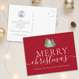 クリスマスの会社のロゴマーク入りツリー シーズンポストカード