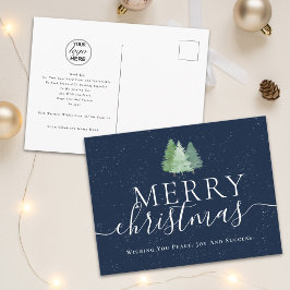 クリスマスの会社のロゴマーク入りツリー シーズンポストカード