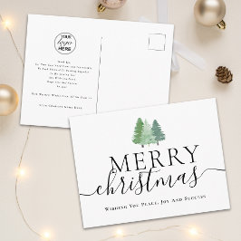 クリスマスの会社のロゴマーク入りツリー シーズンポストカード
