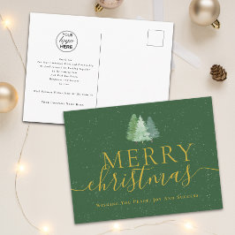 クリスマスの会社のロゴ入りツリーデザイン シーズンポストカード