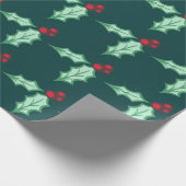 クリスマスの伝統的なヒイラギの包装紙 ラッピングペーパー (角)