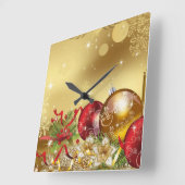 クリスマスの伝統的象徴 スクエア壁時計 (傾斜)