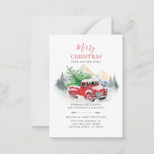 クリスマスの住所変更のお知らせ 引っ越ししました ノートカード (正面)